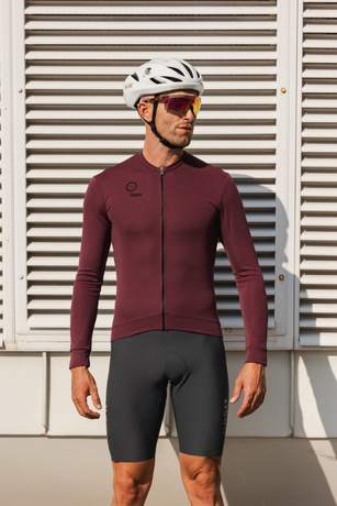 Bluza Kolarska Merino (rubinowy)