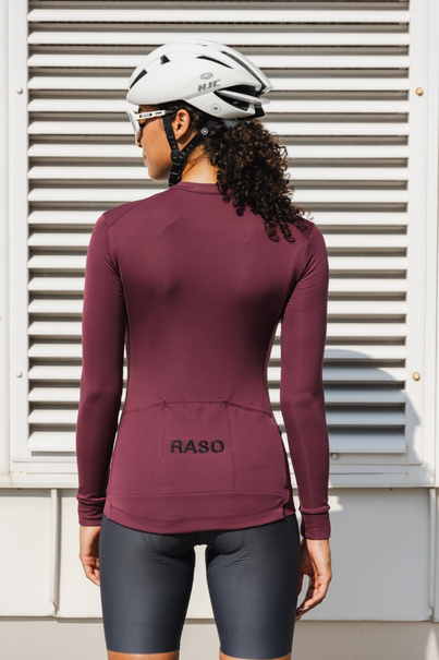 Bluza Kolarska Merino Rubinowy (damska)