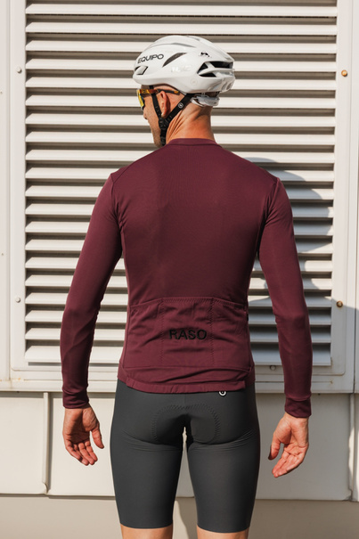 Bluza Kolarska Merino (rubinowy)